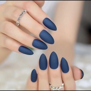 Blue Matte Press-On Nails
